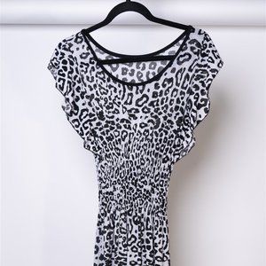 Dress, black and white animal print